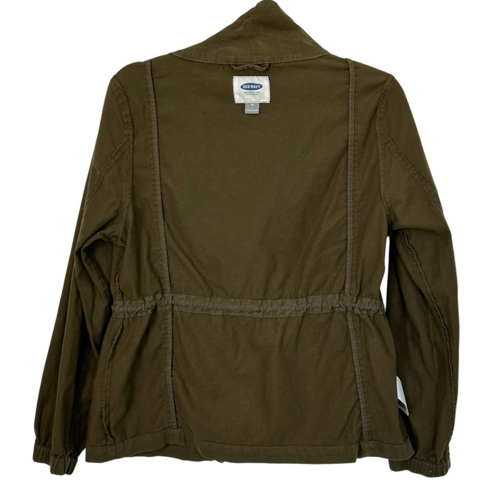 OLD NAVY Women’s Field Utility Jacket Olive Green Mock Collar Drawstring Waist M - Picture 8 of 11